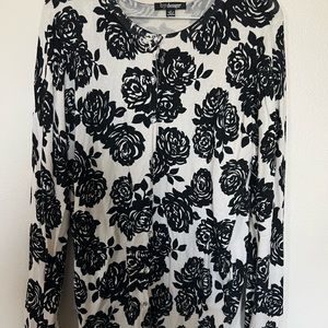 Black with white rose cardigan